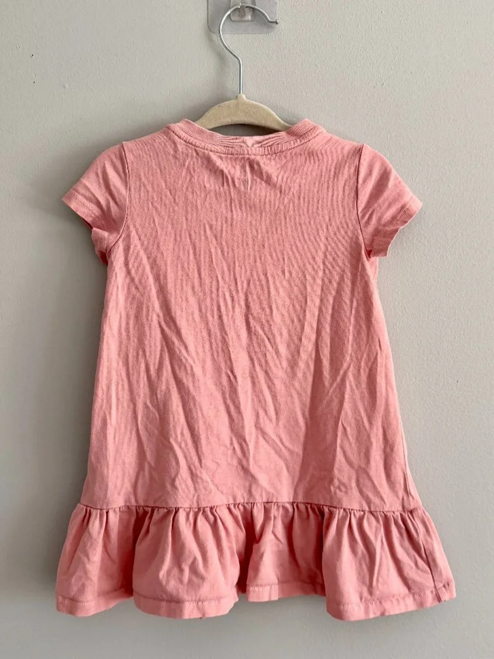 Ralph Lauren Polo Bear Pink Cotton Jersey Ruffle Dress Girls 12M